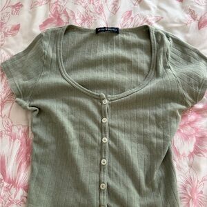 Brandy Melville Sage Button-Up Blouse
